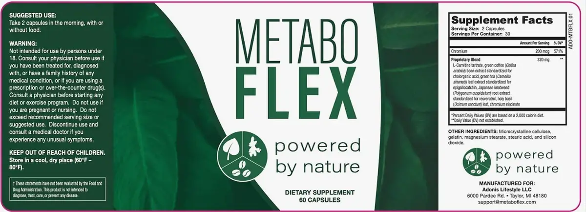 Metabo Flex Supplement Fact